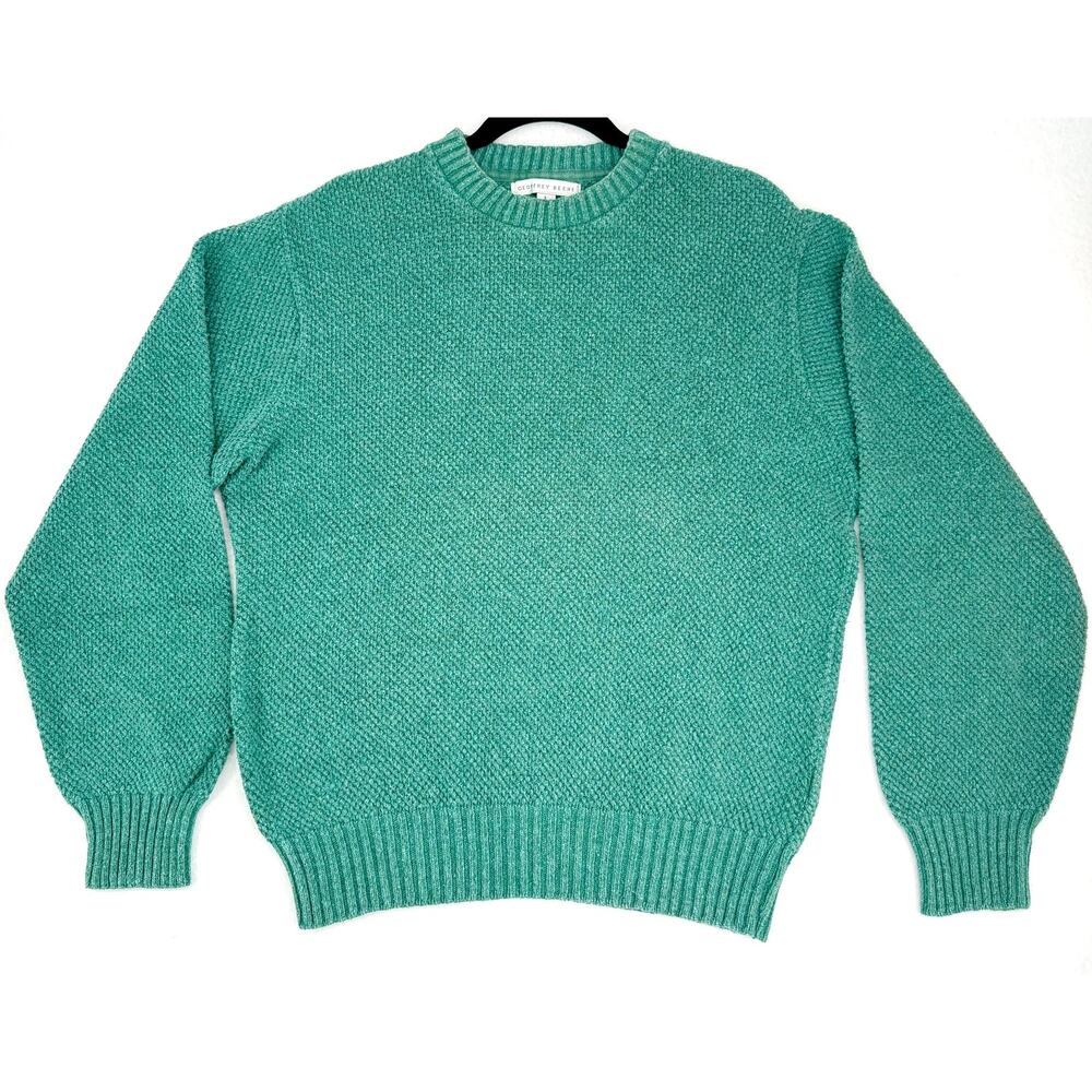 Geoffrey Beene Green Waffle Weave Fishermen Grampacore Sweater L - Picture 2 of 6